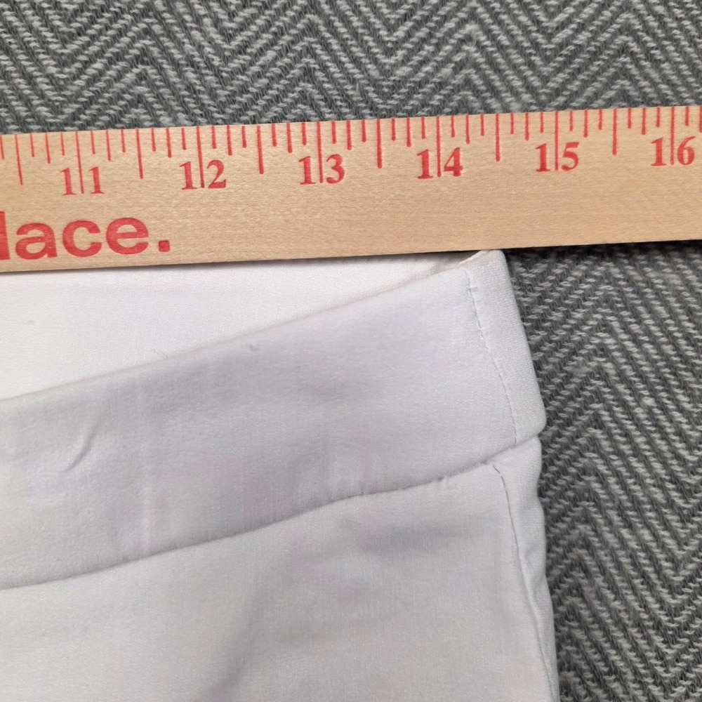 Ellen Tracy Womens White Slim Pull On Straight Leg Stretch Trousers Size Medium - Picture 6 of 10
